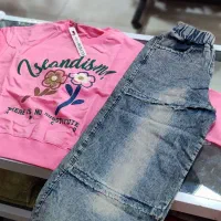 ست بلوز پنبه و شلوار لی گالری پوشاک مهراب|کفش و لباس بچه|کرمانشاه, |دیوار