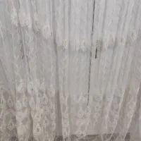 پرده حریر همراه چوب پرده وغرغره