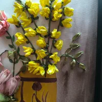 قاب روبان دوزی شده با قاب چوبی|تابلو، نقاشی، عکس|اصفهان, جلفا|دیوار