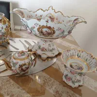 سرویس چای خوری گل برجسته /لبه طلایی|ظروف سرو و پذیرایی|قدس, شهرک فرزان|دیوار