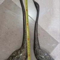 مجسمه برنزی ۵ عدد فیل و درنا جفتی|مجسمه، تندیس، ماکت|کرمان, |دیوار