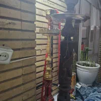 قلیان برنجی و چوبی