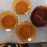 بشقاب عسلی خورشت خوری پیرکس عسلی|ظروف سرو و پذیرایی|کرج, شاهین‌ویلا|دیوار