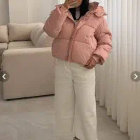 کاپشن صورتی پفکی