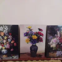 سه تابلو چاپی گل وتابلو فرش