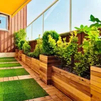 گلدان (فلاور باکس ) چوب ترمود زد آب و قارچ