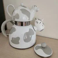 کتری استیل و قوری چینی