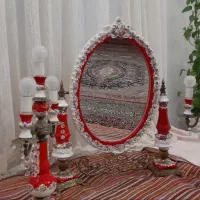 آینه وشمعدان سرامیکی وقدیمی