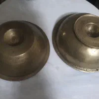 کاسه های برنجی دعا نویس قدیمی 2تا قطر19 و17سانت|کلکسیون اشیاء عتیقه|ساری, |دیوار