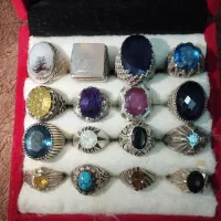 مقداری انگشتر نقره جواهری کلکسیونی