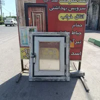 پنجره 60*60الومینیومی نقره ایی فوق سنگین