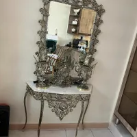 آینه و شمعدان ساعت برنج سنگین وزن