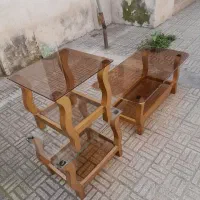 میز عسلی شیشه ایی