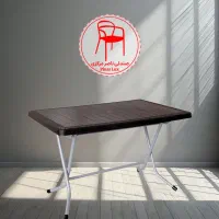 میز تاشو مستطیل حصیر بافت پایه فلزی کد ۵۲۱/کارخانه