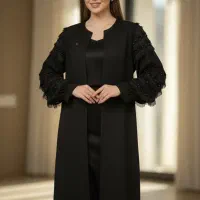 مانتو و بارانی مشکی مجلسی شیک استردار|لباس|مراغه, |دیوار