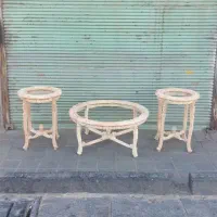 کلاف خام میز ریسه ای صدفی تمام چوب