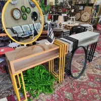 آینه و کنسول میز آرایش چوب فلز جدید