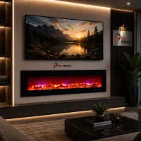 شومینه برقی LCD دیواری صفحه لمسی مدرن