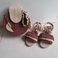 صندل وکیف مکرومه