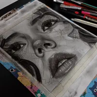 نقاشی چهره|تابلو، نقاشی، عکس|قم, زنبیل آباد|دیوار