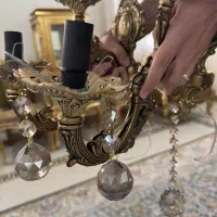 دیوار کوب آبکاری برنز دو شعله|لوستر و چراغ آویز|تهران, آشتیانی|دیوار