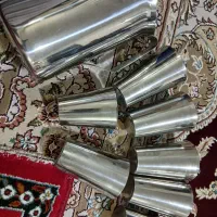 پارچ و ۷ لیوان استیل نو سالم تمیز