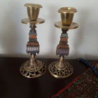 قدیمی و انتیک برنجی شمعدان جام چایدان|کلکسیون اشیاء عتیقه|تهران, هروی|دیوار