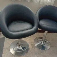 ۳ عدد صندلی کپ کوتاهی مو چرخشی جک دار درحد نو