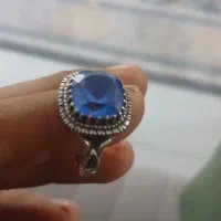 انگشتر نفره دست ساز توپاز سوئیس