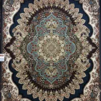 ۲ عدد فرش ۹ متری ارکیده زمینه سرمه ای