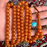 تسبیح کهربا کهنه قواره دار