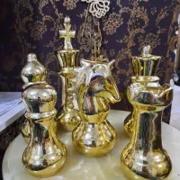 دکوری ۶تیکه سرامیک طلایی شطرنج