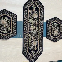 رانر رومیزی ترمه ۳ تکه