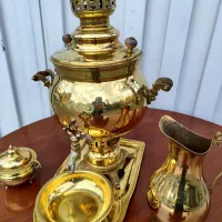 سرویس سماور ذغالی ۶ لیتر خالص برنز حد صفر