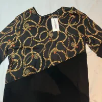 شومیز حریر طرح زنجیر ترند با اتیکت