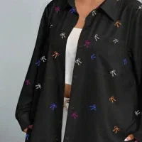 بلوز مجلسی کرپ فرانسه 4XL/5XL سایز بزرگ زنانه