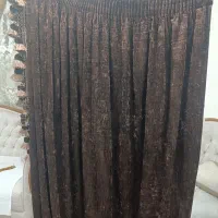دستک پرده مخمل قهوه ای