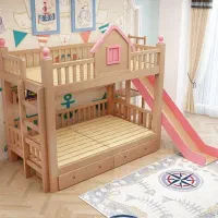 تخت دو طبقه کودک و نوجوان سرسره پله منبری