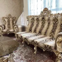 مبل استیل ۷ نفره به همراه دو عدد صندلی میزبان