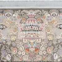 فرش ۹متری  ملل شاداب دودی ۱۵۰۰ شانه تراکم ۳۶۰۰