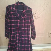 مانتو کتان چهارخانه