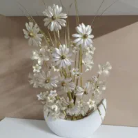 گل چینی تزئینی با گلدان سرامیک