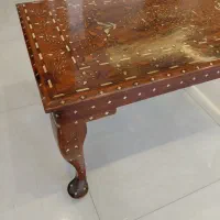 میز‌هندی‌ آنتیک منبت‌کاری‌شده با‌ آج‌فیل|کلکسیون اشیاء عتیقه|کرج, گلستان|دیوار