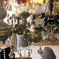 برنزی۱۰ شعله سایز بزرگ|لوستر و چراغ آویز|کرمان, |دیوار