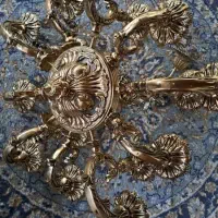 لوستر وویترین برنجی درحد نو|لوستر و چراغ آویز|رشت, نیکمرام|دیوار
