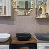 روشویی arusha60مشکی(کارخانه) با اینه بک لایت|لوازم سرویس بهداشتی|تبریز, |دیوار