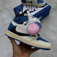 کتونی نایک ایر جردن ۱ ساقدار فرگمنت آبی سفید A