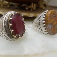 انگشتر نقره یاقوت سرخ اناری 925