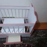 تختخواب سفیدصورتی بچگانه