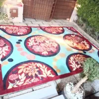 فرش ۱۲متری شایلی کاشان زمینه آبی فانتزی